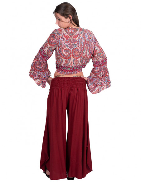 Pantalone gonna in viscosa bordeaux