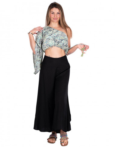 Black Viscose Skirt Pants