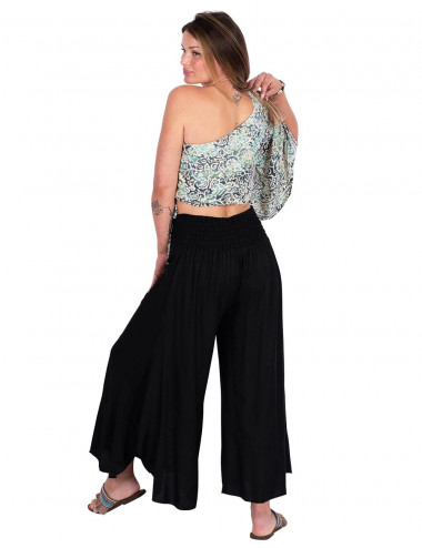 Black Viscose Skirt Pants 2