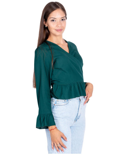 Blusa verde con volant