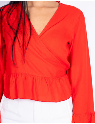 Rote Wickelbluse 2