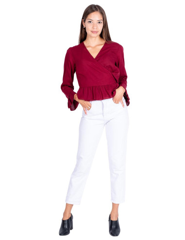 Blusa Cropped Borgonha