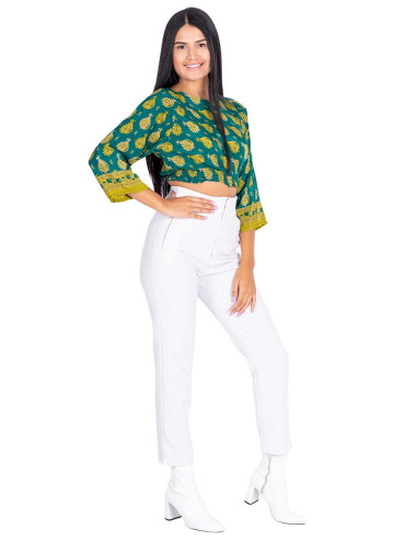 Top de seda verde 2