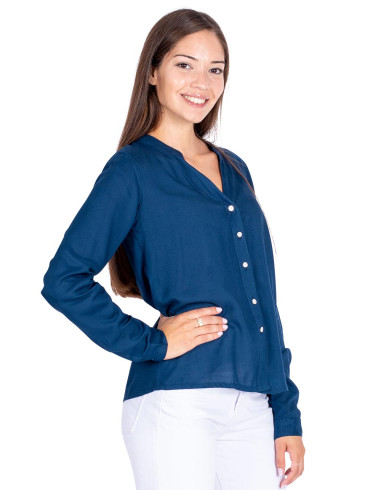 Camicia in rayon blu