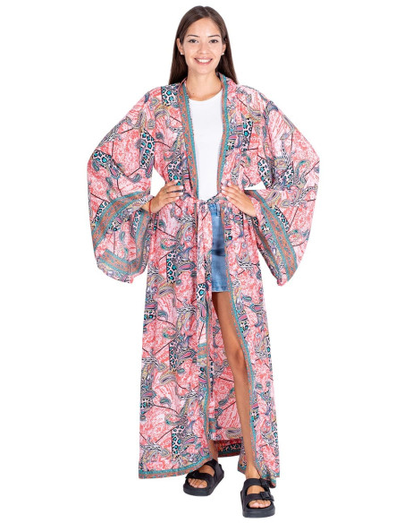 Quimono estampado longo