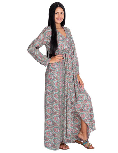 vestido-largo-mangas-largas-seda-estampada 2