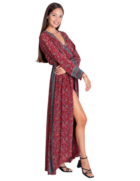Vestido Longo com Mangas