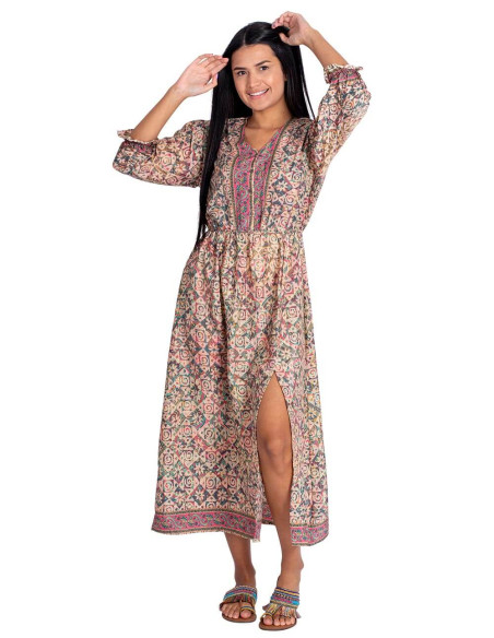 Robe en soie imprimée