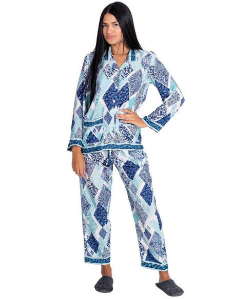 Blue Diamond Silk Pajamas