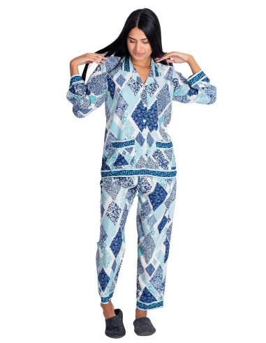 Blue Diamond Silk Pajamas