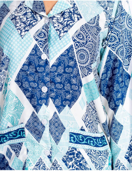 Blue Diamond Seidenpyjama