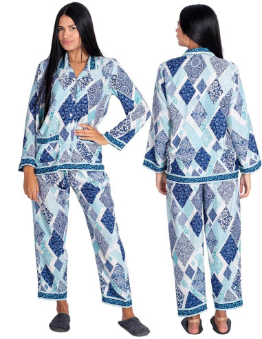 pijama-seda-estampada-tonos-azules