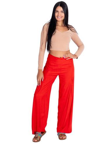 Rote gerade Hose für Damen 2