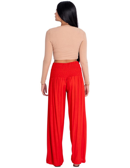 Pantalon droit rouge pour femme