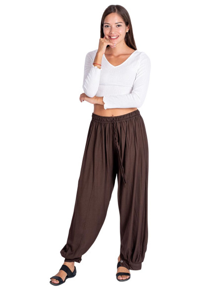 Pantalon ample marron