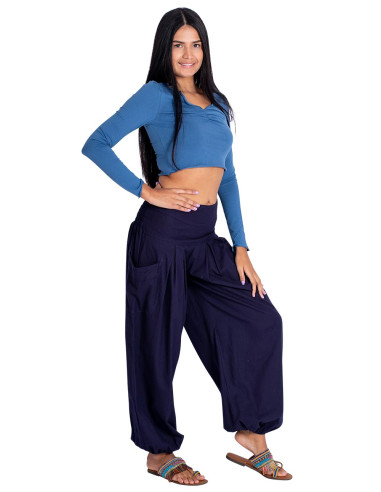 Blue Baggy Pants with Pockets