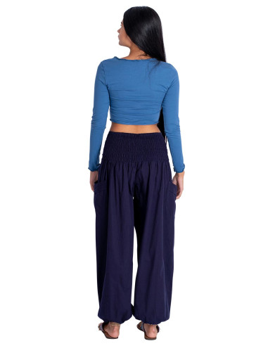 Pantalon Baggy Bleu avec Poches
