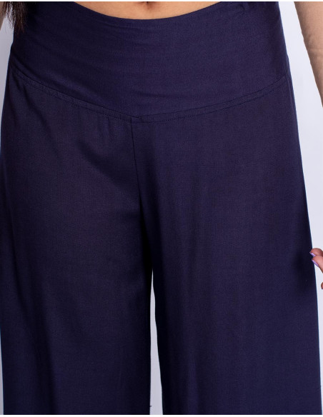 Pantalon large bleu