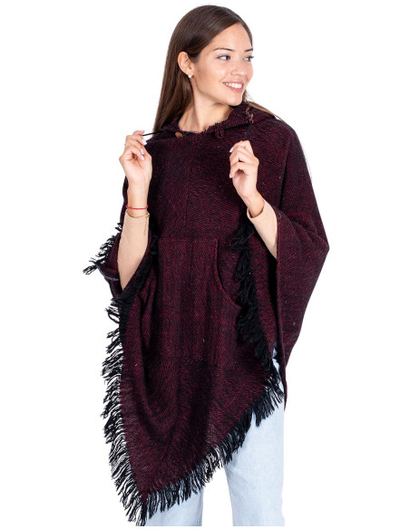 Poncho Borgonha Unissex