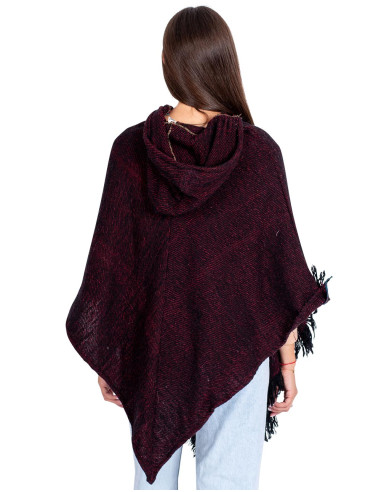 Poncho unisexe bordeaux