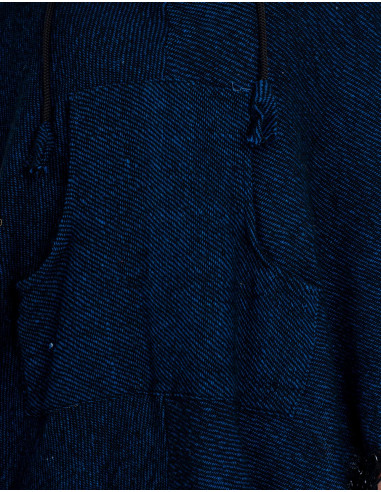 Poncho in lana blu