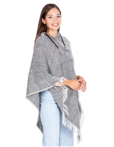 Poncho grigio morbido