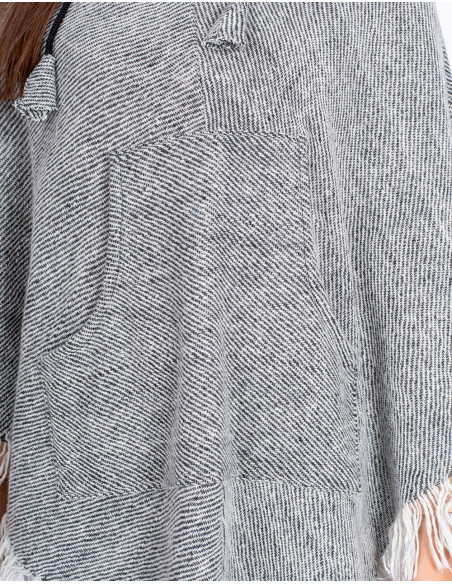 Poncho gris doux