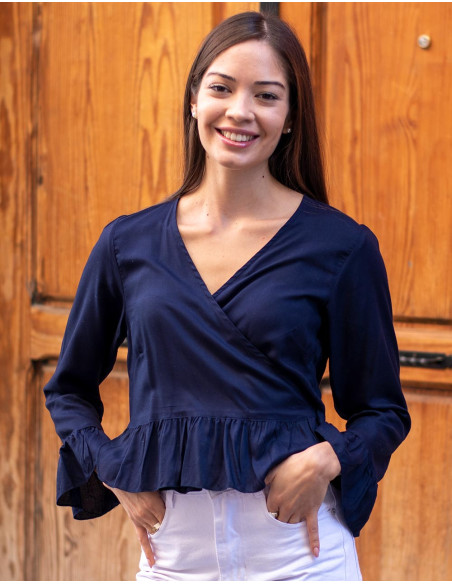 Blue Ruffle Shirt