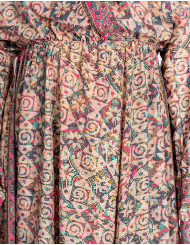Langes bedrucktes Kleid