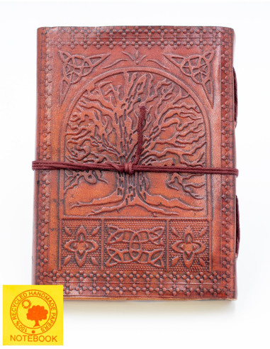Large Carved Leather Notebook