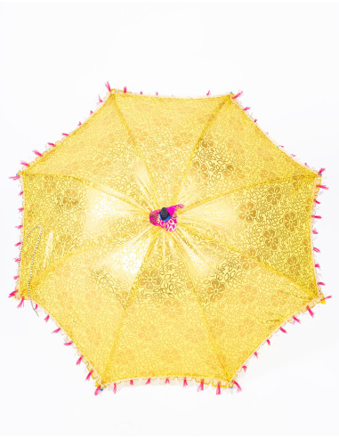 Verblüffen Sie mit Stil! Leuchtend gelber individueller ethnischer Sonnenschirm