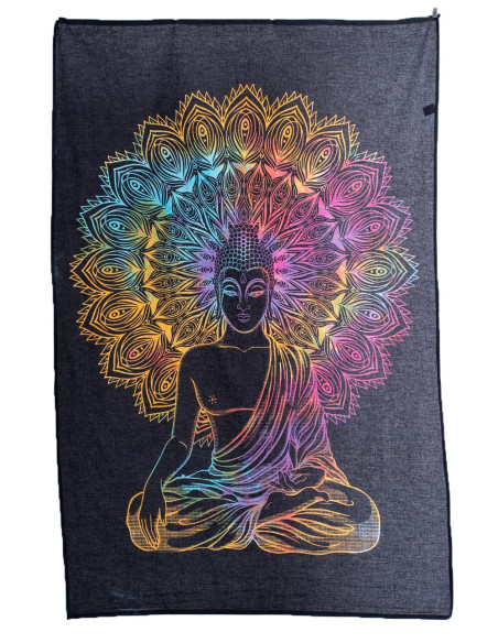 tapiz-negro-dibujo-buda-multicolor