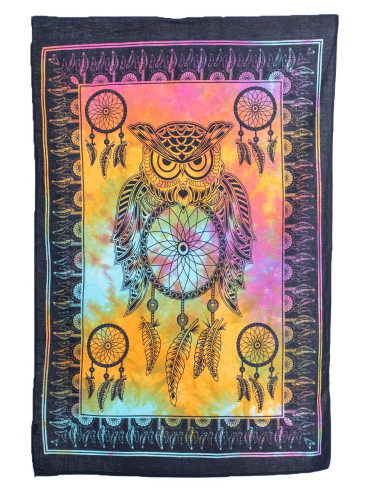 Bring Life to Your Walls: Unique Owl and Mandalas Tapestry in Tie Dye