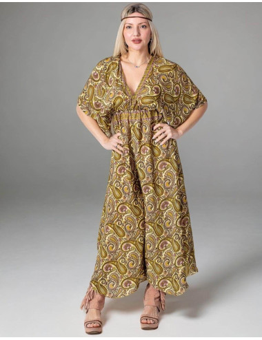 Boho Style Yellow Printed...