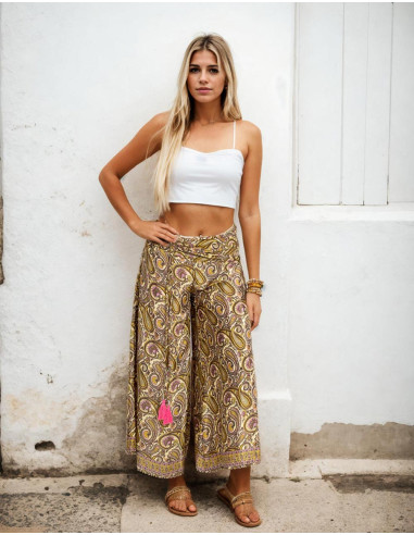 Rockhose aus Seide mit Paisley-Print