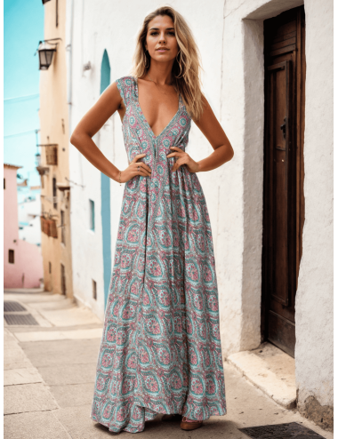 Robe longue en soie...
