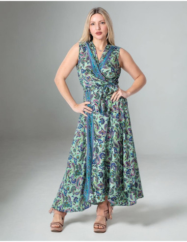 vestido-largo-lazado-seda-verde-estampada