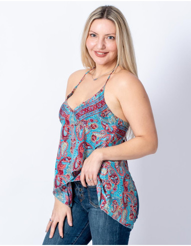 Silk Blouse with Open Back