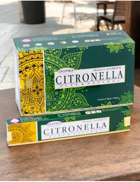 Incenso de citronela da marca Deepika
