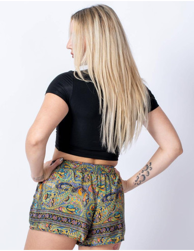 Kurze bedruckte Seidenshorts