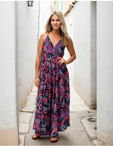 Robe Longue en Soie à...