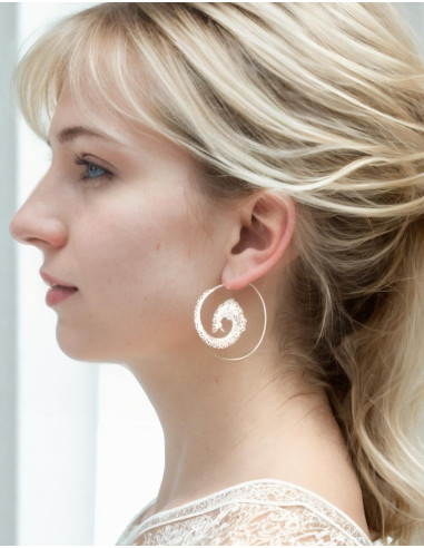 Pendientes de Metal Plateado con Baño Icoting Forma de Pavo Real