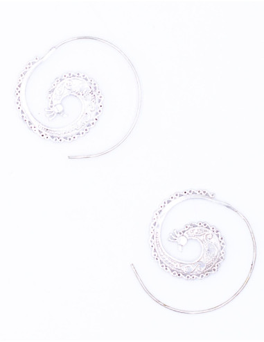 Pendientes de Metal Plateado con Baño Icoting...