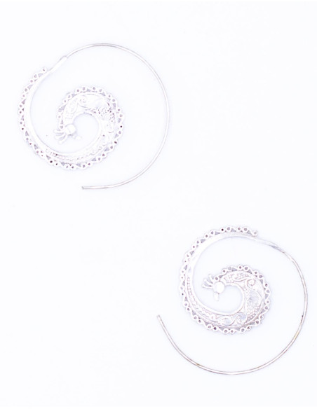 Pendientes de Metal Plateado con Baño Icoting Forma de Pavo Real