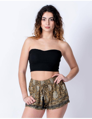 short-playa-fresco-mujer-estampado-ocre 2