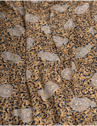 Very Cool Short Printed Silk Shorts in Brown Tones