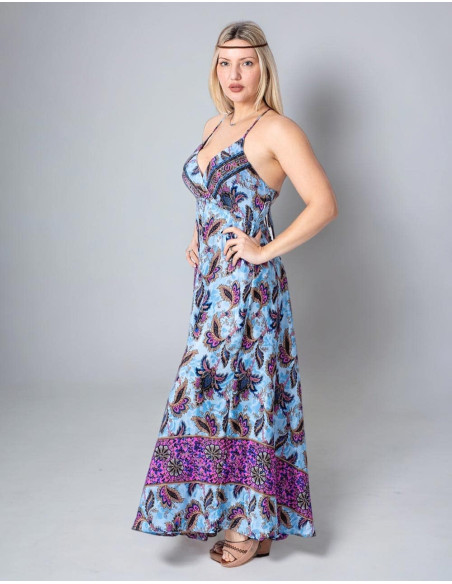 Abito lungo in seta Kimago stile Boho