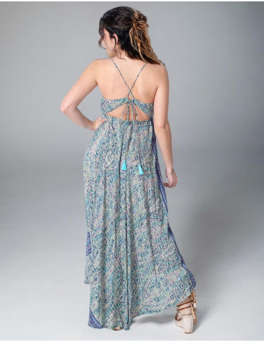 Robe longue dos croisé