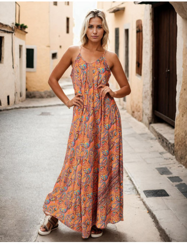 Vestido longo e largo de...