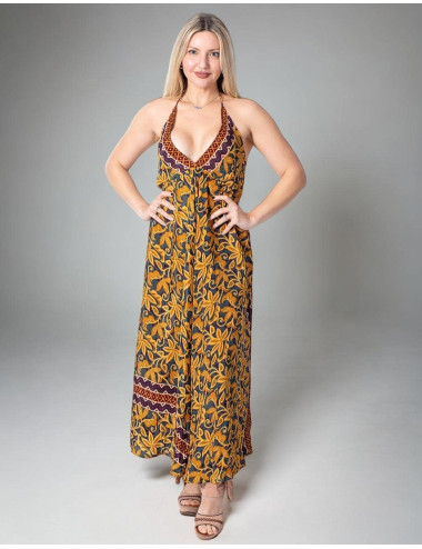 Robe longue dos nu en soie... 2